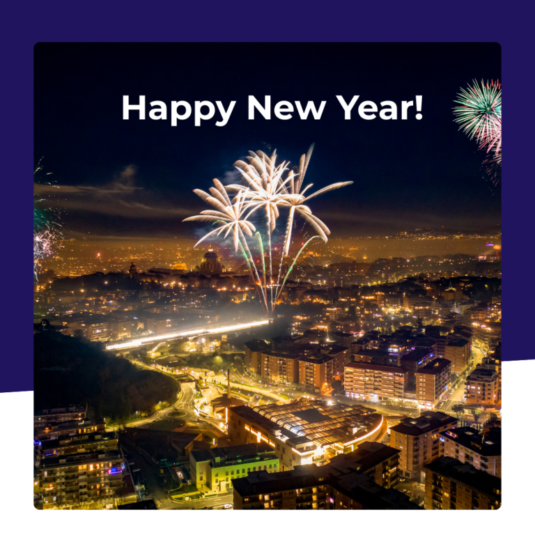 Photo de bonne année avec feux d'artifice